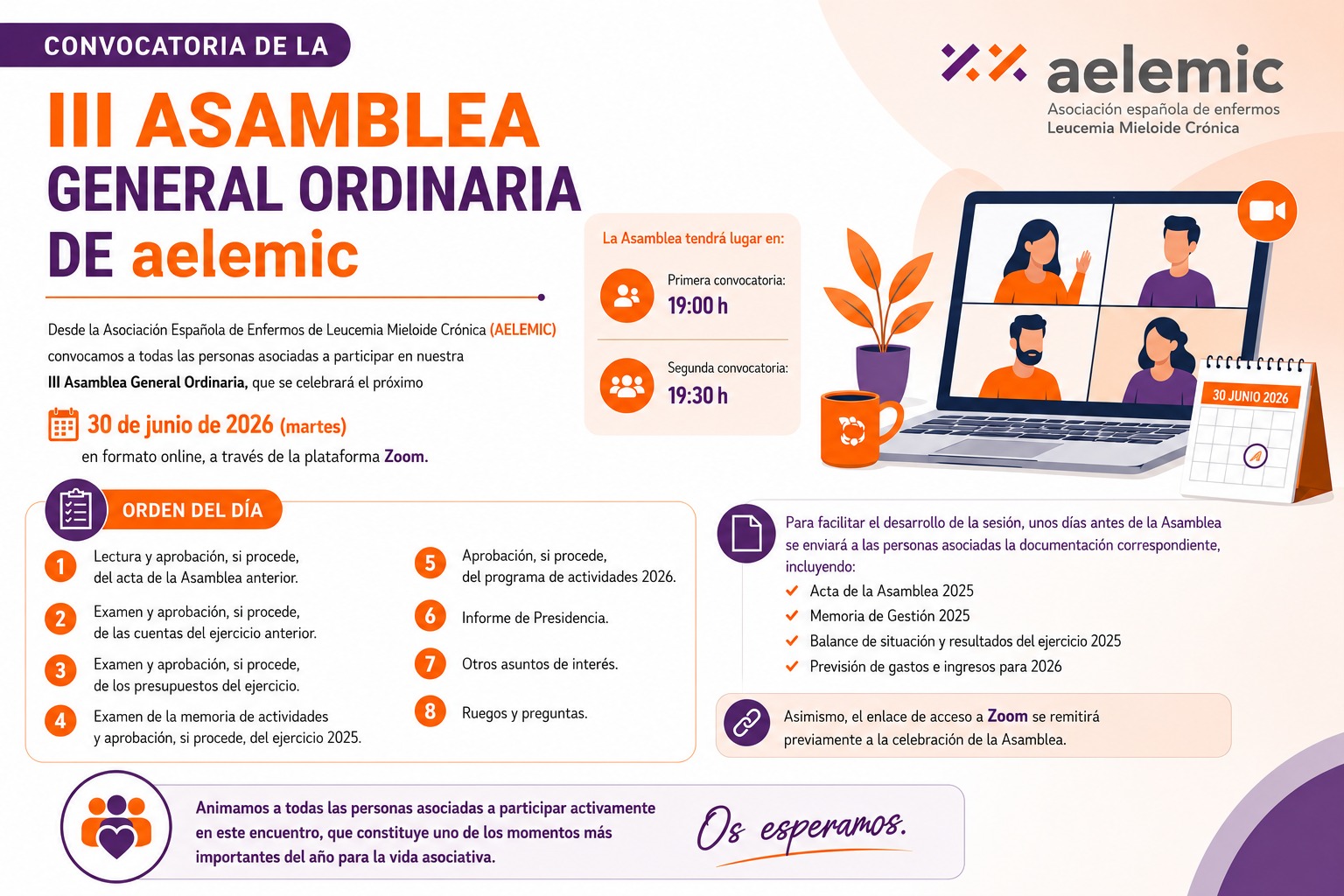 Convocatoria de la III Asamblea General Ordinaria de AELEMIC
